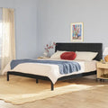 Modern King Bed with Slatted Headboard by Middlebrook Designs