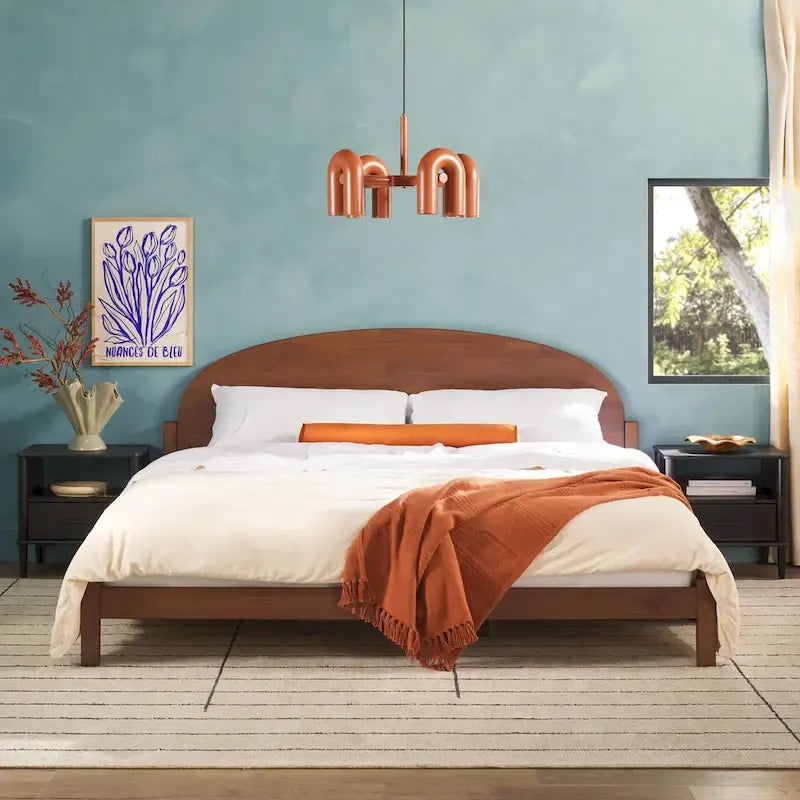 Solid Pine King Bed with Arched Headboard by Middlebrook Designs