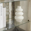 Illuminated Glass Curio Display Cabinet with Adjustable Shelves, Double Doors, and Drawer - Glass Wine Storage Solution