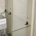 Illuminated Glass Curio Display Cabinet with Adjustable Shelves, Double Doors, and Drawer - Glass Wine Storage Solution