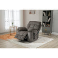 Gray Chenille Power Lift Recliner with Massage and Concealed Cup Holder