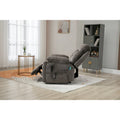 Gray Chenille Power Lift Recliner with Massage and Concealed Cup Holder
