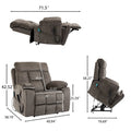 Gray Chenille Power Lift Recliner with Massage and Concealed Cup Holder