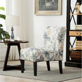 Blue Leaves 29.13 Upholstered Accent Chair featuring Wooden Legs