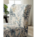 Blue Leaves 29.13 Upholstered Accent Chair featuring Wooden Legs