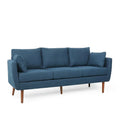 Contemporary 76.5-Inch 3-Seater Sofa with Birchwood Legs and Cushions