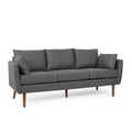 Contemporary 76.5-Inch 3-Seater Sofa with Birchwood Legs and Cushions