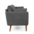 Contemporary 76.5-Inch 3-Seater Sofa with Birchwood Legs and Cushions