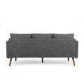 Contemporary 76.5-Inch 3-Seater Sofa with Birchwood Legs and Cushions