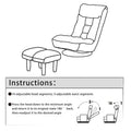 Navy Armless Swivel Recliner with Ottoman Set - Adjustable Headrest and Backrest