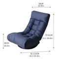 Navy Armless Swivel Recliner with Ottoman Set - Adjustable Headrest and Backrest