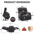 Grey Oversized Chenille Power Lift Recliner with Massage, Heating, and Flat Lay Feature