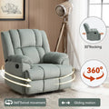 Extra-Large Swivel Rocker Recliner with Footrest and Pockets - Manual Operation