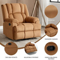 Extra-Large Swivel Rocker Recliner with Footrest and Pockets - Manual Operation