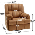 Extra-Large Swivel Rocker Recliner with Footrest and Pockets - Manual Operation