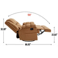 Extra-Large Swivel Rocker Recliner with Footrest and Pockets - Manual Operation