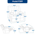 Extra-Large Swivel Rocker Recliner with Footrest and Pockets - Manual Operation