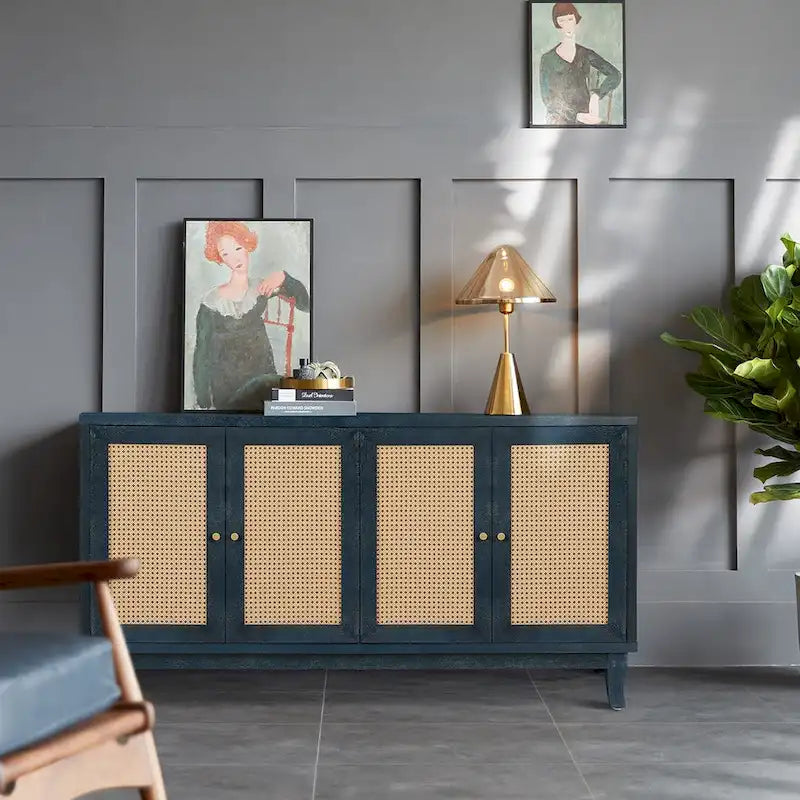 Rattan Storage Sideboard Cabinet