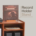 Vinyl Record Player Stand with Built-in Charging Station - Dimensions: 31D x 26W x 15H