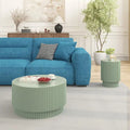 15.72-Inch Nordic H-Barrel Coffee Table - Simple Design for Indoor and Outdoor Use, Made from Durable Magnesium Oxide