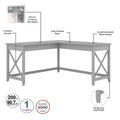 Bush Furniture Key West 60-Inch L-Shaped Desk with Rolling File Cabinet