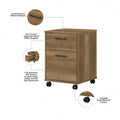 Bush Furniture Key West 60-Inch L-Shaped Desk with Rolling File Cabinet