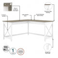 Bush Furniture Key West 60-Inch L-Shaped Desk with Rolling File Cabinet