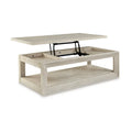 Marz 54-Inch Weathered Gray Lift-Top Coffee Table with Hidden Storage