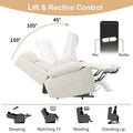Elevated Recliner Chair for Seniors - Fabric Lift Chair with Extended Footrest, Dual Cup Holders, Side Pockets, and Remote Control