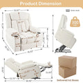 Elevated Recliner Chair for Seniors - Fabric Lift Chair with Extended Footrest, Dual Cup Holders, Side Pockets, and Remote Control
