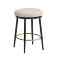 Set of 4 Altrium Contemporary Backless Counter Stools with Upholstered Seats and Iron Frames - 24.75-Inch Height by Christopher Knight Home