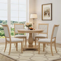 GDFStudio Lak Retro 5-Piece Dining Set with Upholstered Chairs