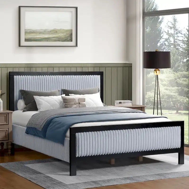 Christopher Knight Home Upholstered Platform Bed with Soft Headboard - King/Queen Size