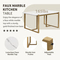 GDFStudio Carter Contemporary Rectangular Dining Set with Faux Marble Table and Six Upholstered Chairs