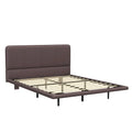 Christopher Knight Home Korli Contemporary Upholstered Leather Floating Bed Frame and Headboard Set with LED Lighting