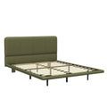 Christopher Knight Home Korli Contemporary Upholstered Leather Floating Bed Frame and Headboard Set with LED Lighting