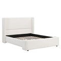 Isabella Queen White Upholstered Bed with Tall Wingback Headboard by Christopher Knight Home