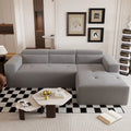 Christopher Knight Home - 109 Modern L-Shaped Modular Sectional Sofa in Teddy Fabric with Chaise and Pillows