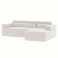Christopher Knight Home - 109 Modern L-Shaped Modular Sectional Sofa in Teddy Fabric with Chaise and Pillows