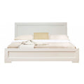 HomeRoots White Solid & Manufactured Wood Queen Bed Frame