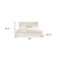 HomeRoots White Solid & Manufactured Wood Queen Bed Frame