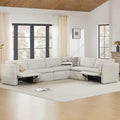 Cypress 141W L-Shaped Power Sectional Sofa with Electric Recliners