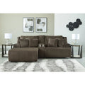 Signature Design by Ashley Top Tier 3-Piece Reclining Sectional Sofa with Chaise - Dimensions: 105W x 74D x 41H