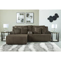 Signature Design by Ashley Top Tier 3-Piece Reclining Sectional Sofa with Chaise - Dimensions: 105W x 74D x 41H
