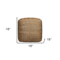 HomeRoots 18-Inch Natural Jute Woven Cube Pouf Ottoman