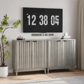 Freestanding Wash Grey Fluted Sideboard Cabinet with Adjustable Shelf - Stylish Wood Storage Solution