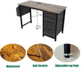 Contemporary Computer Desk with Built-in Charging Station and Versatile Reversible Storage Drawers for Home Office or Study
