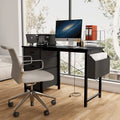 Contemporary Computer Desk with Built-in Charging Station and Versatile Reversible Storage Drawers for Home Office or Study
