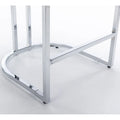 Contemporary Set of 2 Bar Stools with Button-Tufted Back and Studded Trim, Chrome Metal Base - Ideal for Dining Room, Living Room, and Bedroom