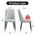 Contemporary Set of 4 Faux Leather Dining Chairs with Cushioned Backrests and Metal Legs – Ideal for Dining Rooms, Living Rooms, and Bedrooms